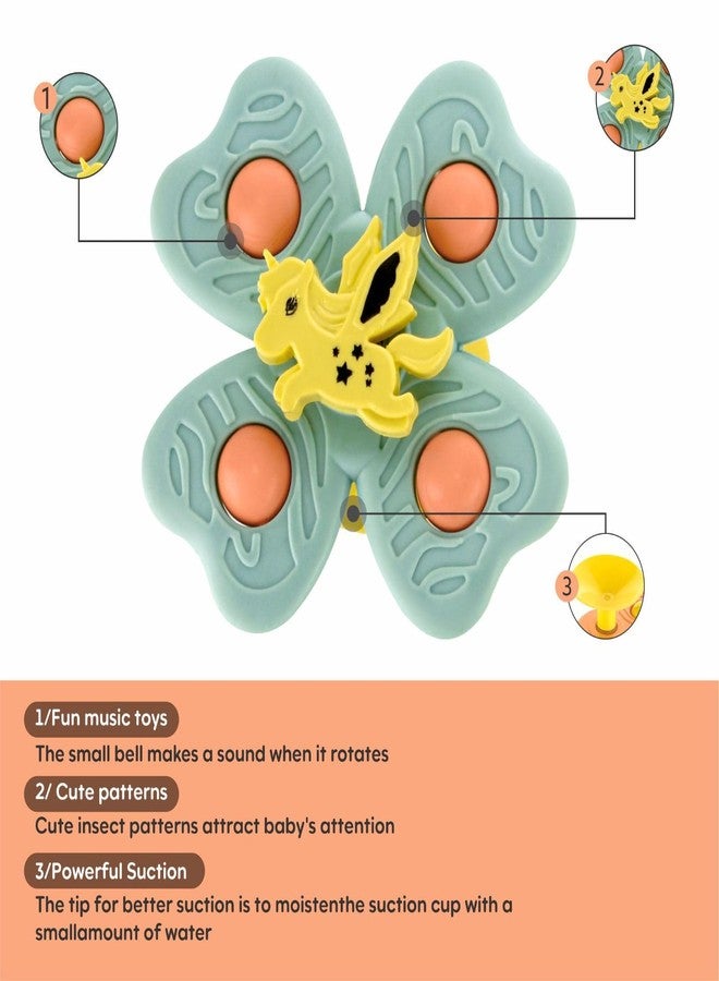 TEC TAVAKKAL Strong Suction Cup Fidget Rotating Sensory Bath Toys for Baby 6 12 18 Months Airplane Car Travel Table & Window Toys for 1 2 Years Old Toddler Boys and Girls (Cat Spinner) - Image 4